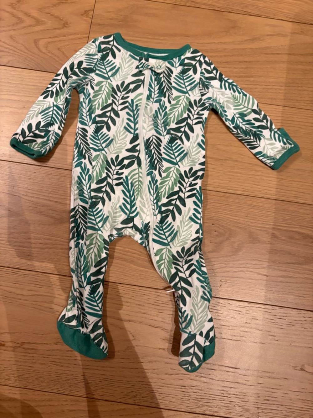 Cloud Island tropical leaf print footie - size 3-6 months